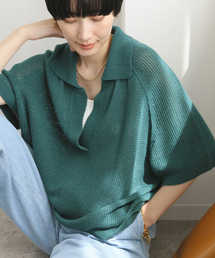 【NEARBYME/ニアーバイミー】 メッシュスキッパーニット