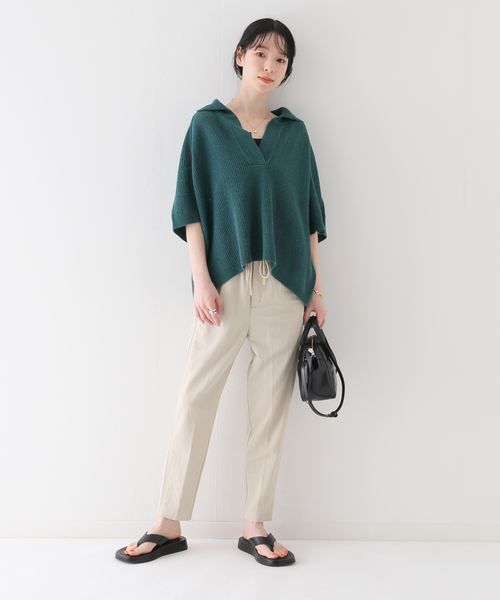 SLOBE IENA(スローブイエナ)の「【NEARBYME/ニアーバイミー】 メッシュスキッパーニット(ニット/セーター・レディース・ブラウン/グリーン・FREE)」の4枚目の写真