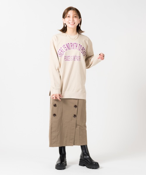 LAYMEE（レイミー）の「College sweat CS / カレッジスウェットカットソー（スウェット・レディース・ブルー/サンドベージュ/ブラック・FREE）」の11枚目の写真