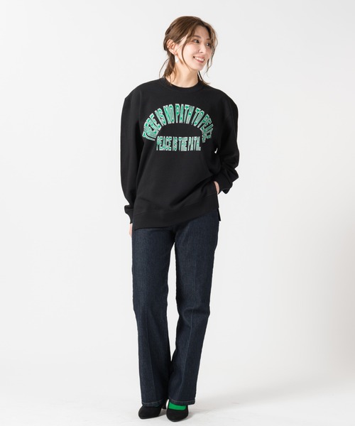 LAYMEE（レイミー）の「College sweat CS / カレッジスウェットカットソー（スウェット・レディース・ブルー/サンドベージュ/ブラック・FREE）」の13枚目の写真