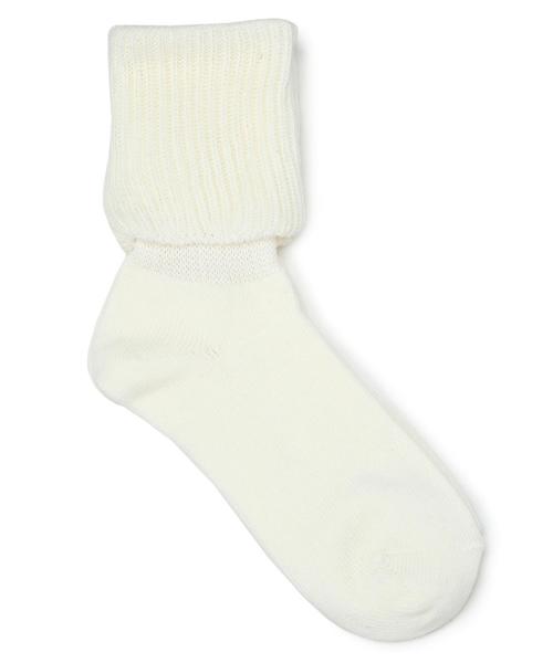 coen(コーエン)の「折り返しルーズソックス(ソックス/靴下・レディース・ホワイト/ブラック・フリー)」の2枚目の写真