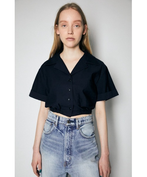MOUSSY(マウジー)の「CROPPED SAFARI ブラウス(シャツ/ブラウス・レディース・ベージュ/アイボリー/ネイビー/ブラック・FREE)」の6枚目の写真