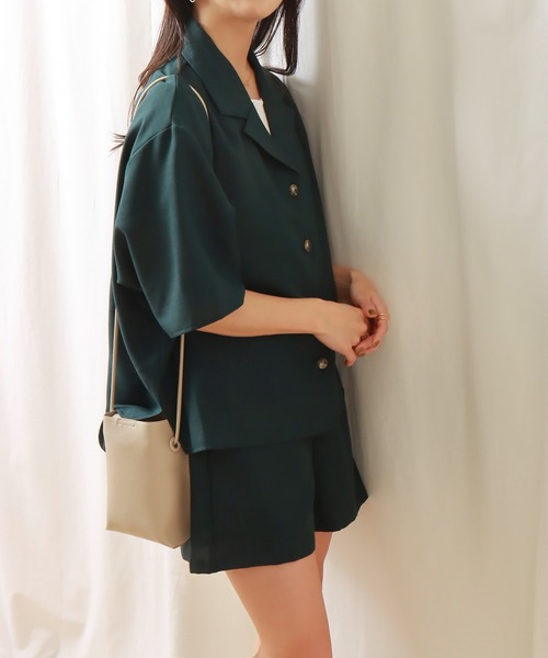 libelle more(リベル モア)の「ドライタッチ シャツジャケットセットアップ(セットアップ・レディース・チャコールグレー/グリーン/ベージュ・L/M)」の14枚目の写真