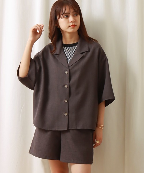 libelle more(リベル モア)の「ドライタッチ シャツジャケットセットアップ(セットアップ・レディース・チャコールグレー/グリーン/ベージュ・L/M)」の9枚目の写真