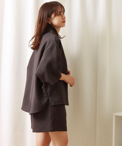 libelle more(リベル モア)の「ドライタッチ シャツジャケットセットアップ(セットアップ・レディース・チャコールグレー/グリーン/ベージュ・L/M)」の16枚目の写真