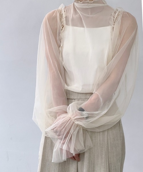 chuclla（チュクラ）の「ボリューム シアースリーブ cha22s015（アームカバー・レディース・ライトベージュ・FREE）」の6枚目の写真