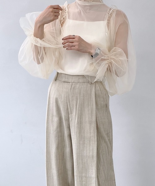 chuclla（チュクラ）の「ボリューム シアースリーブ cha22s015（アームカバー・レディース・ライトベージュ・FREE）」の9枚目の写真