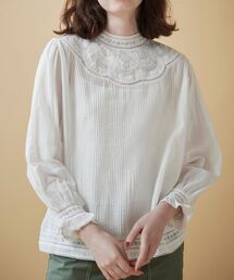 le.coeur blanc | リバーレーススタンドネックブラウス(シャツ/ブラウス)