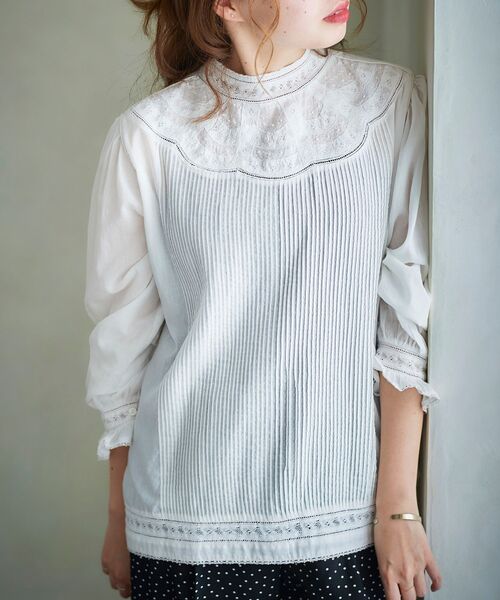 le.coeur blanc(ルクールブラン)の「リバーレーススタンドネックブラウス(シャツ/ブラウス・レディース・オフホワイト・38)」の12枚目の写真