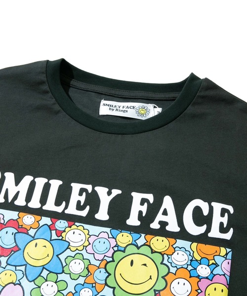 SMILEY FACE(スマイリーフェイス)の「SMILEY FACE/スマイリーフェイス BOXフラワースマイルTEE【GSC別注】(Tシャツ/カットソー・メンズ・ナチュラル/ブルー/チャコールグレー・LARGE/MEDIUM)」の8枚目の写真