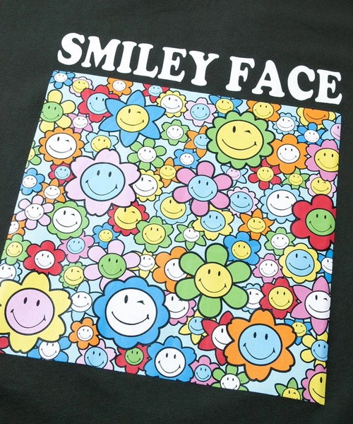 SMILEY FACE(スマイリーフェイス)の「SMILEY FACE/スマイリーフェイス BOXフラワースマイルTEE【GSC別注】(Tシャツ/カットソー・メンズ・ナチュラル/ブルー/チャコールグレー・LARGE/MEDIUM)」の6枚目の写真