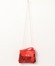 BASE ショルダーバッグ バッグ パイソン柄ベルト3層 2WAY