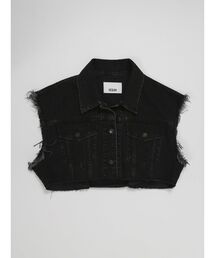 【VEQUM】CUT OFF DENIM VEST