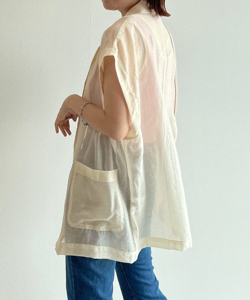 w closet(ダブルクローゼット)の「【マルチウェイ】テーラードシャツジャケット(テーラードジャケット・レディース・ベージュ/ピンク/アイボリー/ライトベージュ・FREE)」の6枚目の写真