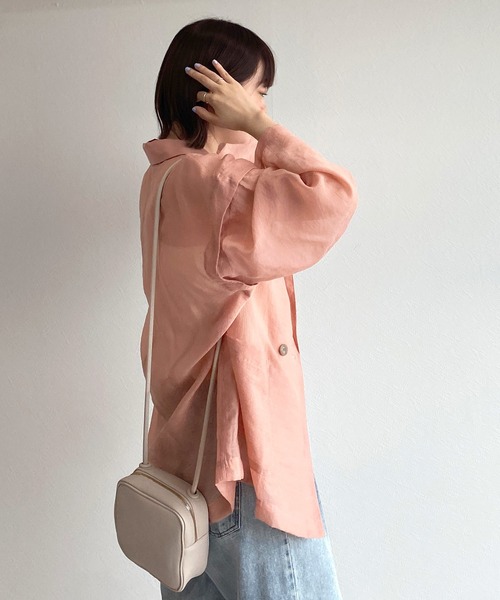 w closet(ダブルクローゼット)の「【マルチウェイ】テーラードシャツジャケット(テーラードジャケット・レディース・ベージュ/ピンク/アイボリー/ライトベージュ・FREE)」の13枚目の写真