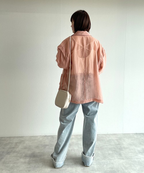 w closet(ダブルクローゼット)の「【マルチウェイ】テーラードシャツジャケット(テーラードジャケット・レディース・ベージュ/ピンク/アイボリー/ライトベージュ・FREE)」の8枚目の写真