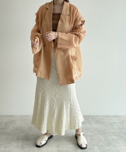 w closet(ダブルクローゼット)の「【マルチウェイ】テーラードシャツジャケット(テーラードジャケット・レディース・ベージュ/ピンク/アイボリー/ライトベージュ・FREE)」の14枚目の写真