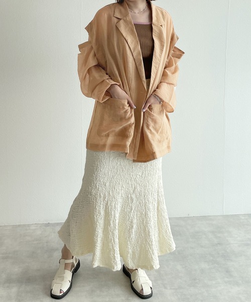 w closet(ダブルクローゼット)の「【マルチウェイ】テーラードシャツジャケット(テーラードジャケット・レディース・ベージュ/ピンク/アイボリー/ライトベージュ・FREE)」の15枚目の写真