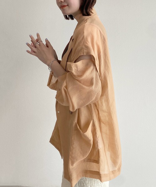 w closet(ダブルクローゼット)の「【マルチウェイ】テーラードシャツジャケット(テーラードジャケット・レディース・ベージュ/ピンク/アイボリー/ライトベージュ・FREE)」の21枚目の写真