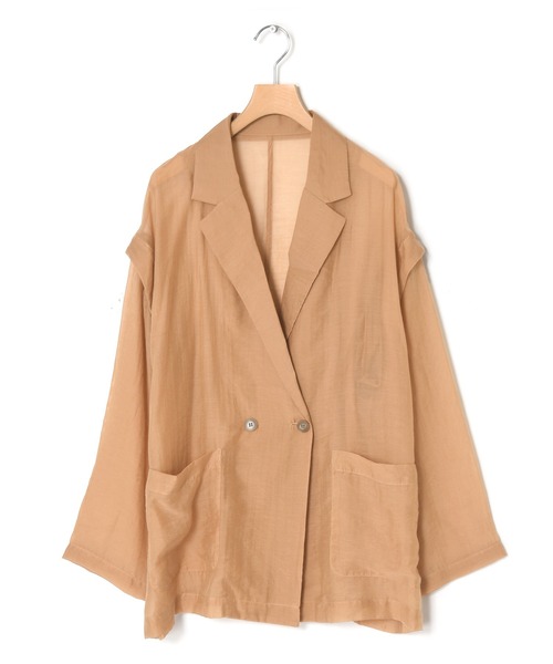 w closet(ダブルクローゼット)の「【マルチウェイ】テーラードシャツジャケット(テーラードジャケット・レディース・ベージュ/ピンク/アイボリー/ライトベージュ・FREE)」の16枚目の写真