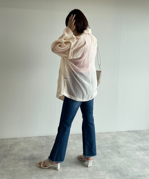 w closet(ダブルクローゼット)の「【マルチウェイ】テーラードシャツジャケット(テーラードジャケット・レディース・ベージュ/ピンク/アイボリー/ライトベージュ・FREE)」の11枚目の写真