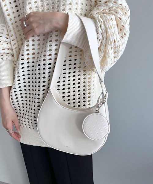 loti（ロティ）の「WEB限定　loti ポーチ付ラウンドBAG（ショルダーバッグ・レディース・オフホワイト/ブラック・FREE）」の3枚目の写真