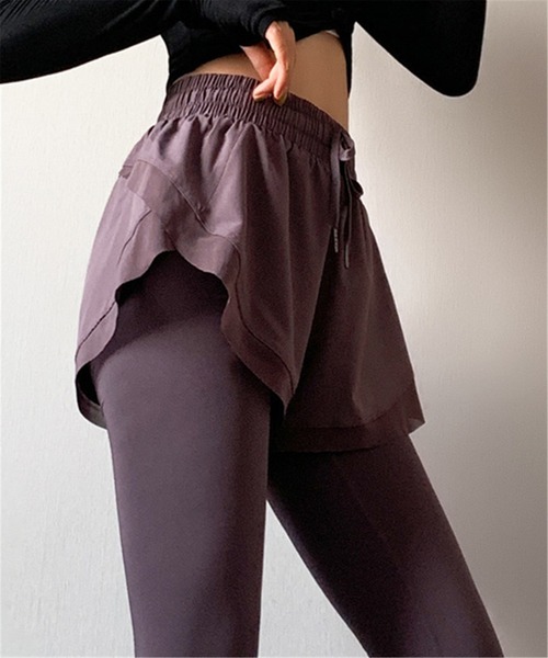 FREE BLUES（フリーブルース）の「ボトムセット トレーニング エッセンシャルズレギンス/ヨガフィットネス スポーツウェア（スポーツグッズ・レディース・ブラック/パープル/グリーン・M/L）」の8枚目の写真