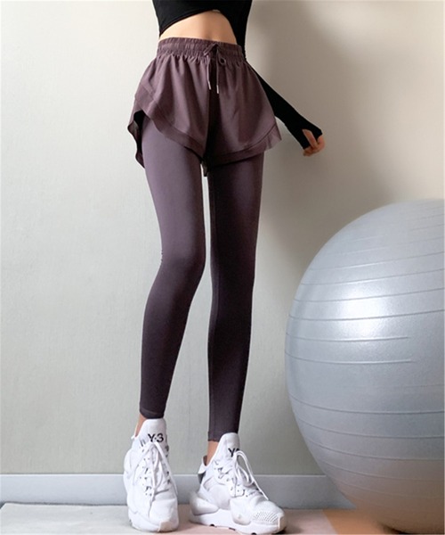 FREE BLUES（フリーブルース）の「ボトムセット トレーニング エッセンシャルズレギンス/ヨガフィットネス スポーツウェア（スポーツグッズ・レディース・ブラック/パープル/グリーン・M/L）」の9枚目の写真