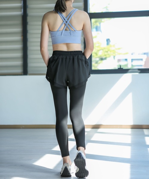 FREE BLUES（フリーブルース）の「ボトムセット トレーニング エッセンシャルズレギンス/ヨガフィットネス スポーツウェア（スポーツグッズ・レディース・ブラック/パープル/グリーン・M/L）」の15枚目の写真