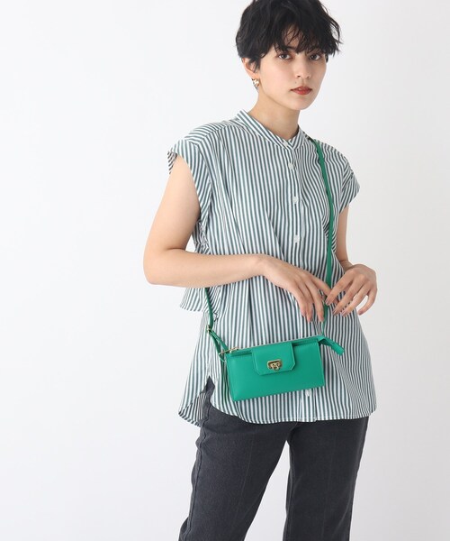 OPAQUE.CLIP（オペークドットクリップ）の「◆ウォレットミニショルダーバッグ（ショルダーバッグ・レディース・ダークグリーン/オフホワイト/ボルドー・00）」の2枚目の写真