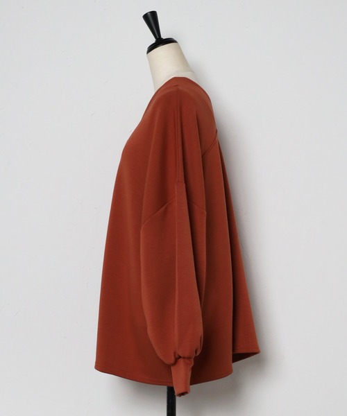 Bonjour Sagan（ボンジュールサガン）の「【2022 新作】Vネックストレッチプルオーバー（スウェット・レディース・ブラック/グレイッシュベージュ/テラコッタ・FREE）」の20枚目の写真