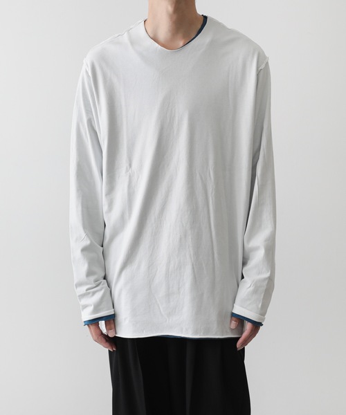 ATTACHMENT(アタッチメント)の「80/2ピマコットンレイヤード L/S TEE / 80/2 TIGHT TENSION JERSEY LAYERED L/S TEE(Tシャツ/カットソー・メンズ・ホワイト/オフホワイト/ブラック・3/2/1/4)」の2枚目の写真