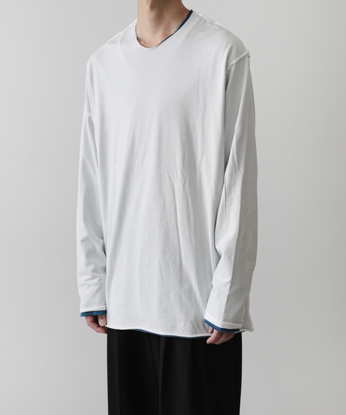 ATTACHMENT(アタッチメント)の「80/2ピマコットンレイヤード L/S TEE / 80/2 TIGHT TENSION JERSEY LAYERED L/S TEE(Tシャツ/カットソー・メンズ・ホワイト/オフホワイト/ブラック・3/2/1/4)」の4枚目の写真
