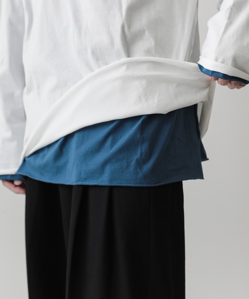 ATTACHMENT(アタッチメント)の「80/2ピマコットンレイヤード L/S TEE / 80/2 TIGHT TENSION JERSEY LAYERED L/S TEE(Tシャツ/カットソー・メンズ・ホワイト/オフホワイト/ブラック・3/2/1/4)」の9枚目の写真