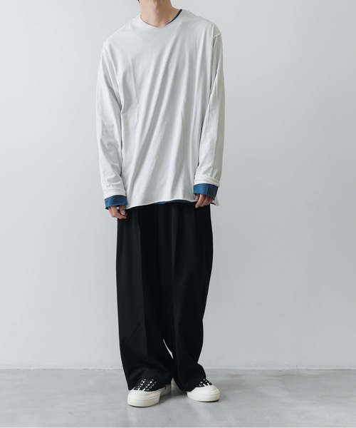ATTACHMENT(アタッチメント)の「80/2ピマコットンレイヤード L/S TEE / 80/2 TIGHT TENSION JERSEY LAYERED L/S TEE(Tシャツ/カットソー・メンズ・ホワイト/オフホワイト/ブラック・3/2/1/4)」の10枚目の写真