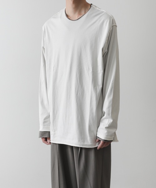 ATTACHMENT(アタッチメント)の「80/2ピマコットンレイヤード L/S TEE / 80/2 TIGHT TENSION JERSEY LAYERED L/S TEE(Tシャツ/カットソー・メンズ・ホワイト/オフホワイト/ブラック・3/2/1/4)」の15枚目の写真
