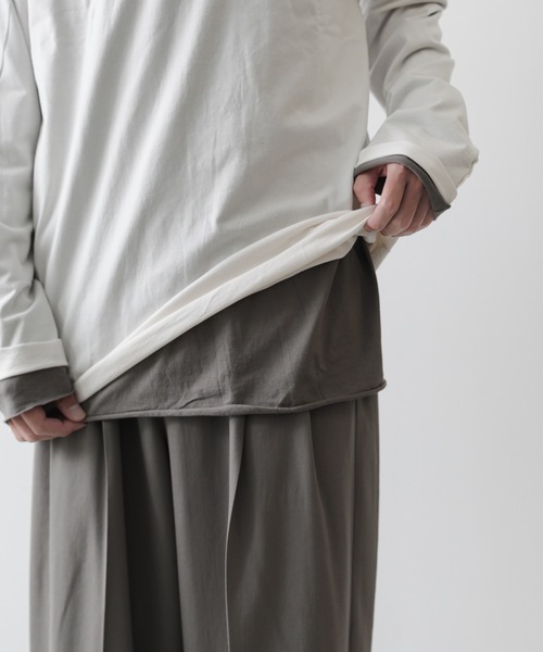 ATTACHMENT(アタッチメント)の「80/2ピマコットンレイヤード L/S TEE / 80/2 TIGHT TENSION JERSEY LAYERED L/S TEE(Tシャツ/カットソー・メンズ・ホワイト/オフホワイト/ブラック・3/2/1/4)」の20枚目の写真