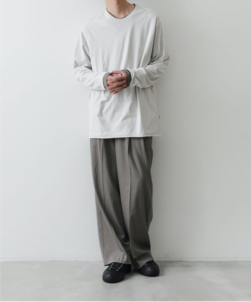 ATTACHMENT(アタッチメント)の「80/2ピマコットンレイヤード L/S TEE / 80/2 TIGHT TENSION JERSEY LAYERED L/S TEE(Tシャツ/カットソー・メンズ・ホワイト/オフホワイト/ブラック・3/2/1/4)」の21枚目の写真