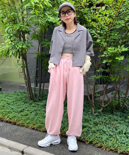 SPINNS(スピンズ)の「【セットアップ対応商品】裏毛スウェットパンツ(スウェットパンツ・レディース・ブラック/ダークグリーン/ネイビー/ブラウン/オフホワイト/ピンク/オートミール/杢グレー/アイボリー・M/L)」の14枚目の写真
