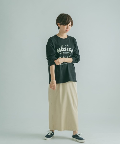 FORK&SPOON（フォークアンドスプーン）の「FORK&SPOON　ロゴプリントロングスリーブTシャツ（Tシャツ/カットソー・レディース・ブラック/オフホワイト・1）」の14枚目の写真