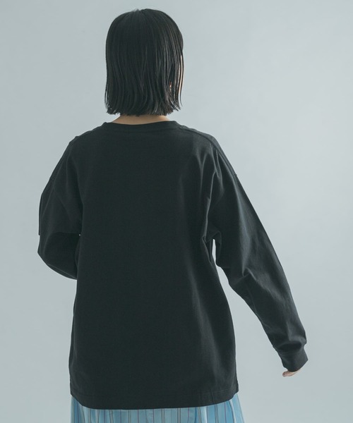 FORK&SPOON（フォークアンドスプーン）の「FORK&SPOON　ロゴプリントロングスリーブTシャツ（Tシャツ/カットソー・レディース・ブラック/オフホワイト・1）」の18枚目の写真