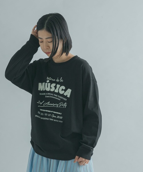 FORK&SPOON（フォークアンドスプーン）の「FORK&SPOON　ロゴプリントロングスリーブTシャツ（Tシャツ/カットソー・レディース・ブラック/オフホワイト・1）」の11枚目の写真