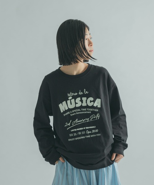 FORK&SPOON（フォークアンドスプーン）の「FORK&SPOON　ロゴプリントロングスリーブTシャツ（Tシャツ/カットソー・レディース・ブラック/オフホワイト・1）」の8枚目の写真