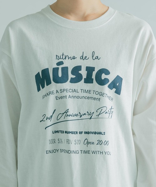 FORK&SPOON（フォークアンドスプーン）の「FORK&SPOON　ロゴプリントロングスリーブTシャツ（Tシャツ/カットソー・レディース・ブラック/オフホワイト・1）」の5枚目の写真