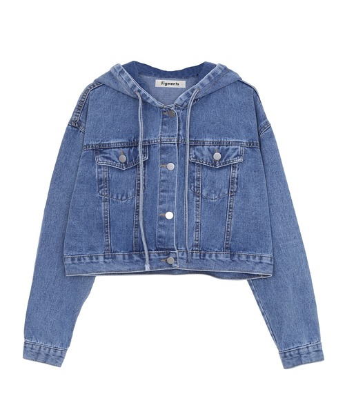 Figments(フィグメンツ)の「フードデニムジャケット(デニムジャケット・レディース・インディゴブルー/ブラック・FREE)」の11枚目の写真