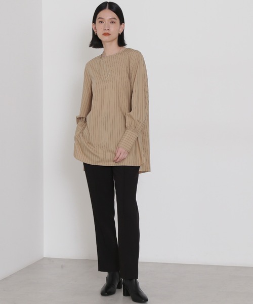 NATURAL BEAUTY BASIC(ナチュラルビューティーベーシック)の「ハイウエストセンターコバパンツ(その他パンツ・レディース・オフホワイト/ブラック/ダークブルー・MEDIUM/SMALL/X-SMALL)」の11枚目の写真