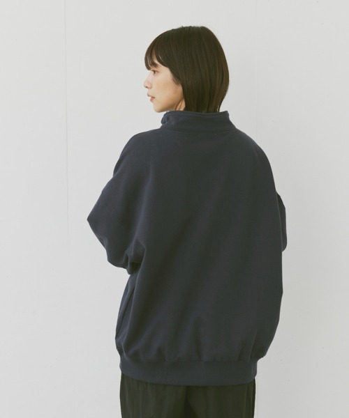 flaner（フラネ）の「Loose half zip sweat/ルーズハーフジップスウェット（スウェット・レディース・ネイビー/グレー・MEDIUM/LARGE）」の21枚目の写真