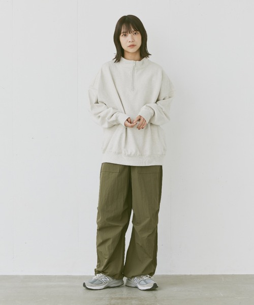 flaner（フラネ）の「Loose half zip sweat/ルーズハーフジップスウェット（スウェット・レディース・ネイビー/グレー・MEDIUM/LARGE）」の12枚目の写真