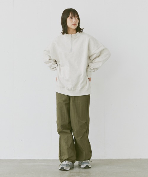 flaner（フラネ）の「Loose half zip sweat/ルーズハーフジップスウェット（スウェット・レディース・ネイビー/グレー・MEDIUM/LARGE）」の13枚目の写真