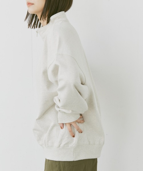 flaner（フラネ）の「Loose half zip sweat/ルーズハーフジップスウェット（スウェット・レディース・ネイビー/グレー・MEDIUM/LARGE）」の8枚目の写真